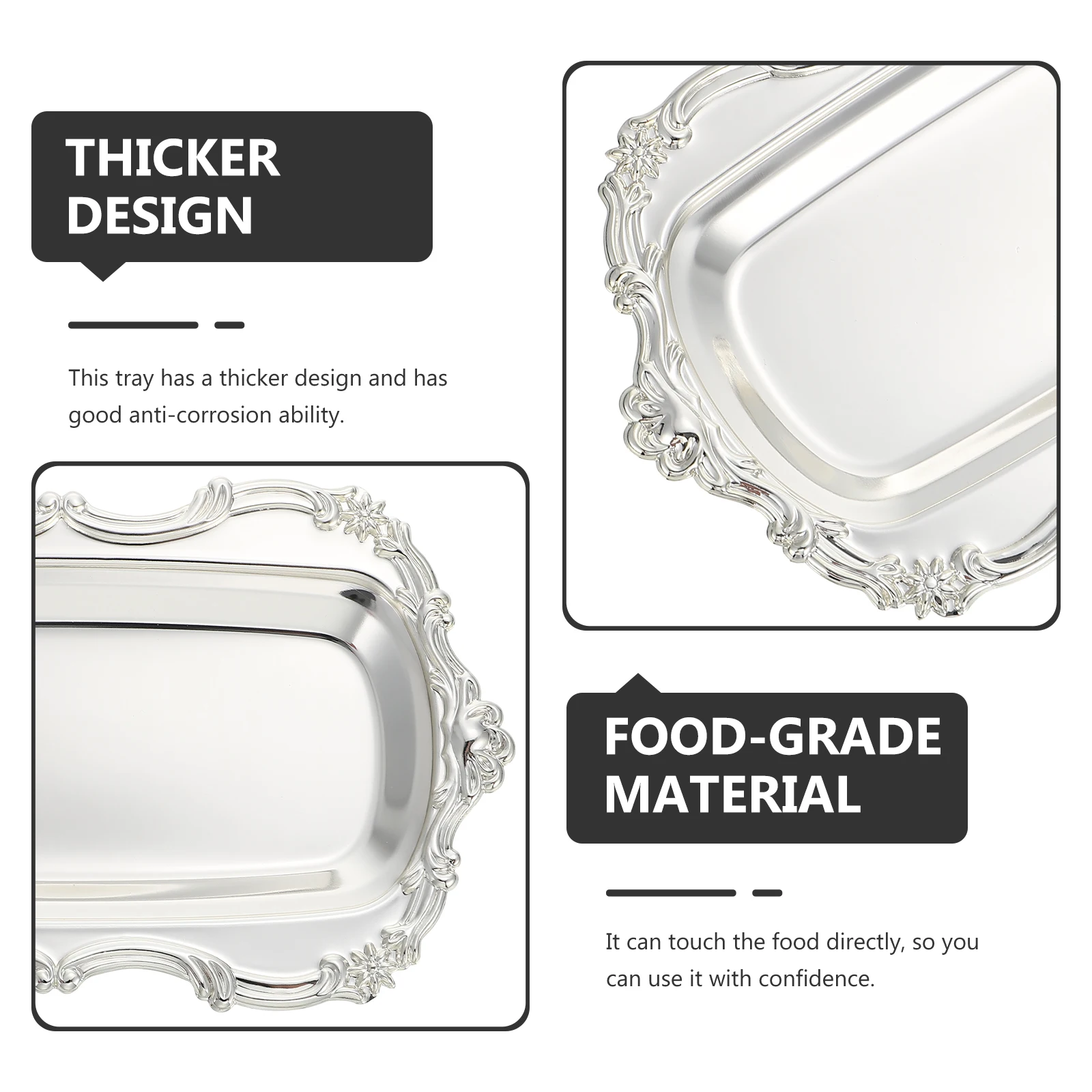 

Iron Cake Dessert Tray European Style Food Grade Table Napkin Holder Anti Corrosion Smooth Edges Fruit Snack Serving Plates