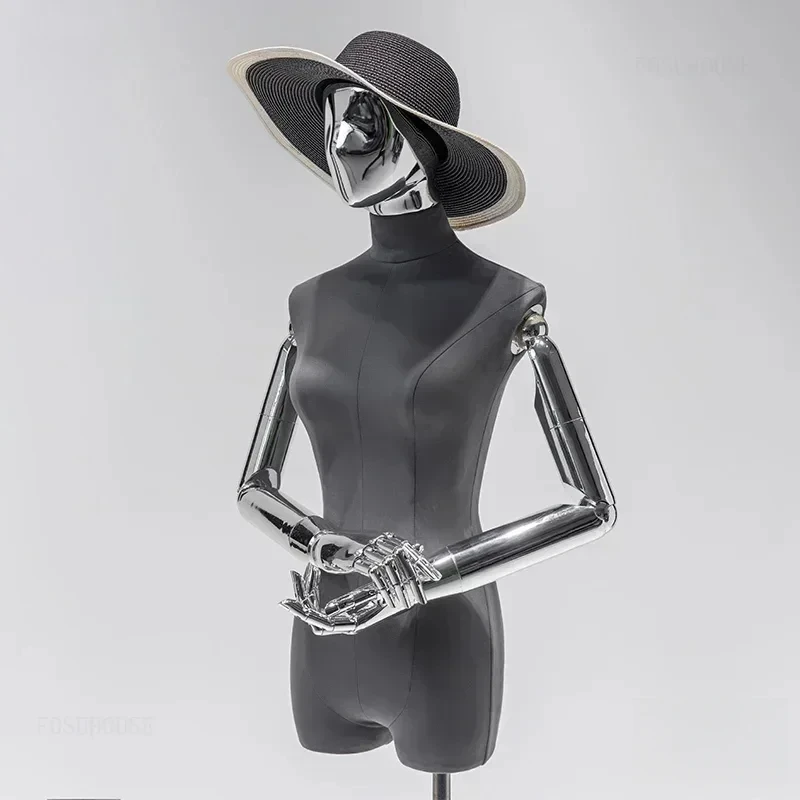 

For Half-length Mobile Mannequins for Women's Clothing Modern High-end Dummy Mannequins Creative Deerskin Mannequins for Shops H