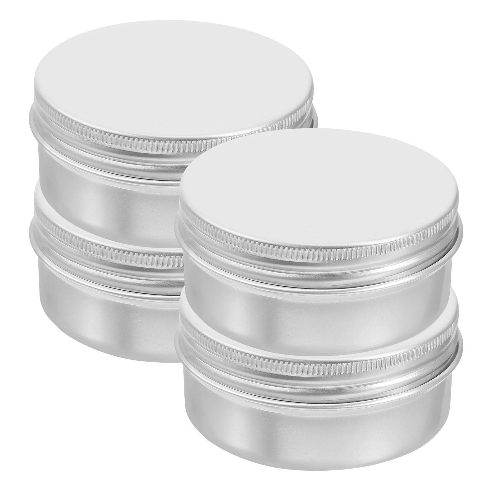 

4 Pcs Soap Paste Containers Aluminum Round Tin Jars Refillable Silver Travel Cream Cans Empty Tins Mini Boxes Storing Craft