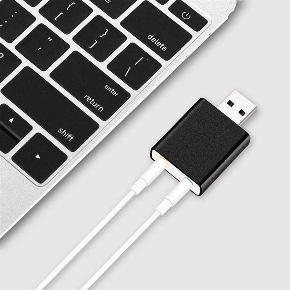 USB 2.0 Audio Sound Card SUB to Jack 3.5mm Converter Headphone Adapter Microphone Sound Card Virtual 7.1 Channel Proces