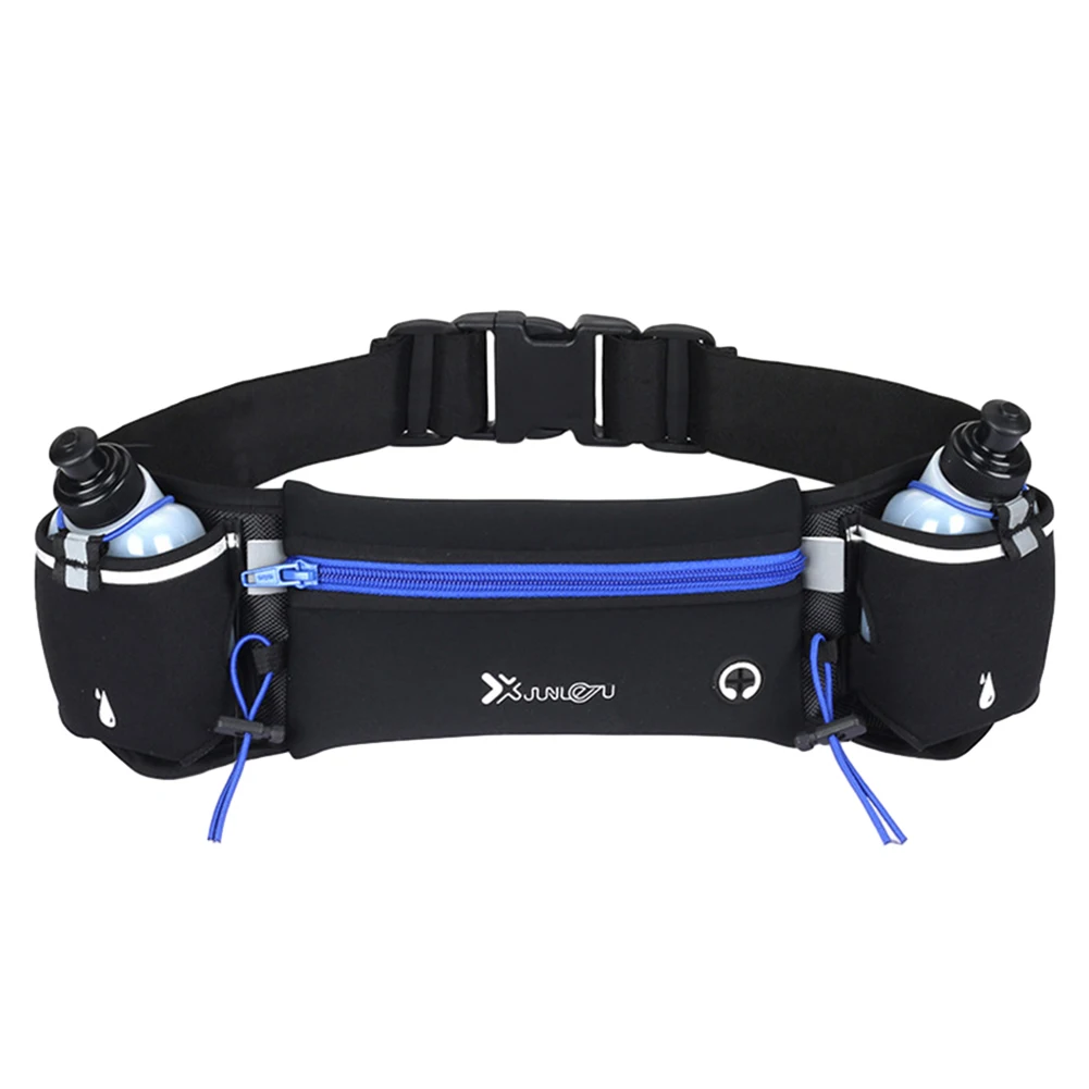 Waist Pack with Bottles Multiple Pockets Fanny Pack with Reflective Strip Waist Bag Adjustable Strap for Running Hiking Climbing image 3
