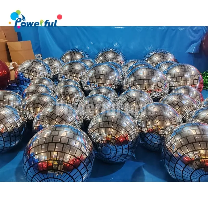 Customized Shinny Inflatable Globe for Christmas Decor for Mall Birthday Parties Ornament Mirror Ball Balloon Party Decor Item