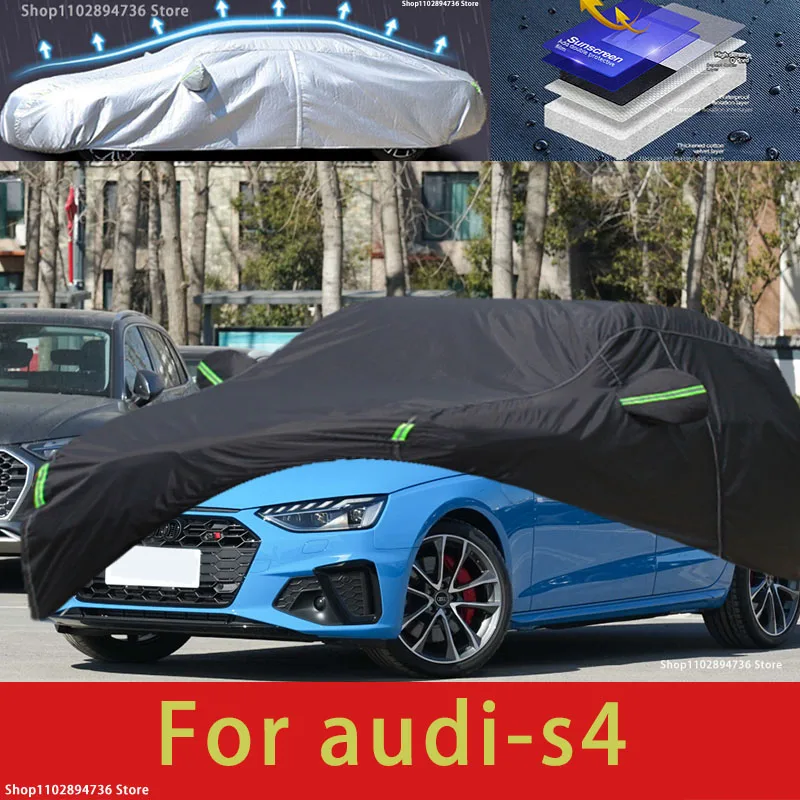 For audi s4 fit Outdoor Protection Full Car Covers Snow Cover Sunshade Waterproof Dustproof Exterior black car cover