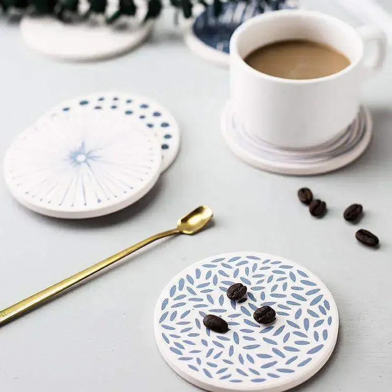 Hot Selling Diatomaceous Earth Absorbent Coasters Coffee Soup Bowl Anti-Scalding Placemats Easy to Clean Round Tea Mats