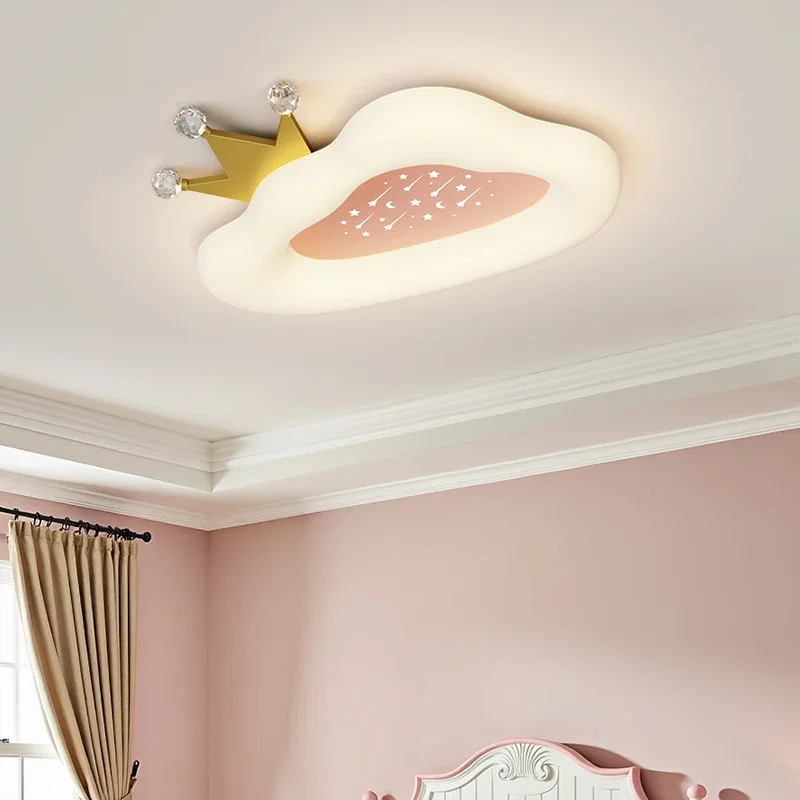 Simplicity Stylish Cartoon Cute Cloud Crown Design LED Home Ceiling Lights Lustre Lamps for Living Room Decoration Chandeliers