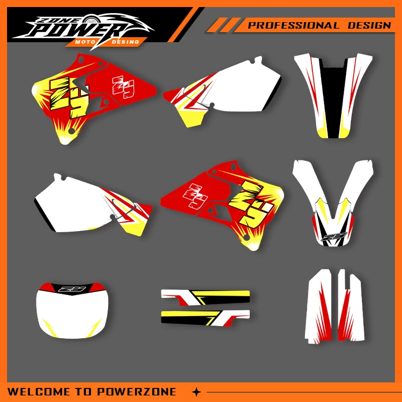 

Powerzone Graphics For YAMAHA YZ125 250 1996 1997 1998 1999 2000 2001 Decals Stickers Motorcycle Background Custom Design 01