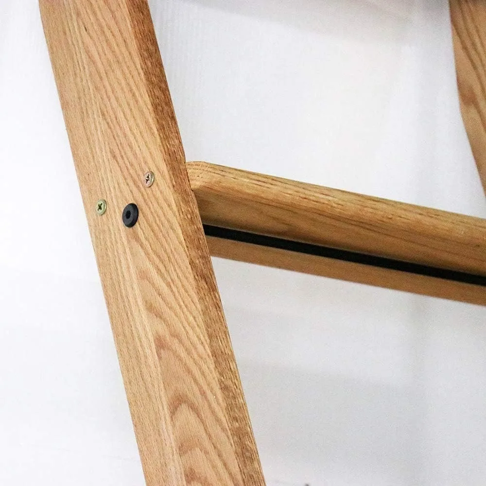 木製10フィート未組み立て図書館用はしごキット（8～10フィートの高さ用）、レッドオーク仕上げ、背の高い本棚に最適