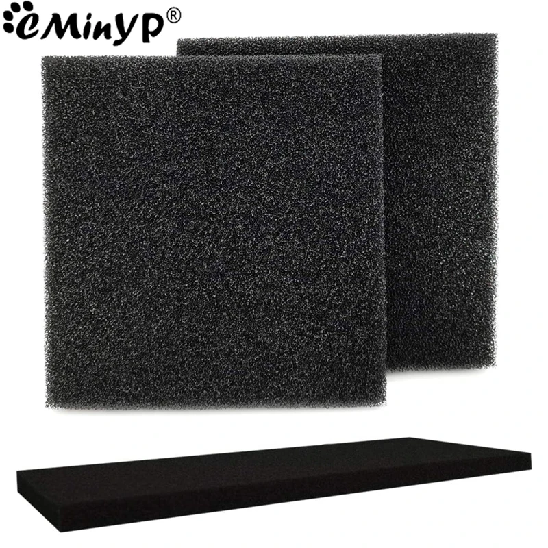 Black Aquarium Sponge Filter Multiple Size Biochemical Foam Media Pad For Fish Tank Pond Canister Filters Cut-to-Size Sponge