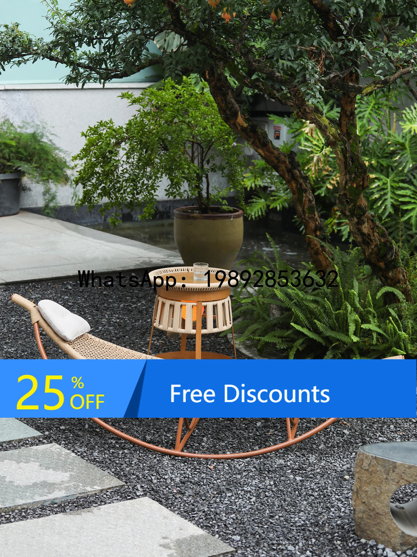 ZK Recliner Outdoor Courtyard Open-Air Lazy Sofa Chair Adult Sitting Lying Sleeping Three-in-One Rocking Chair