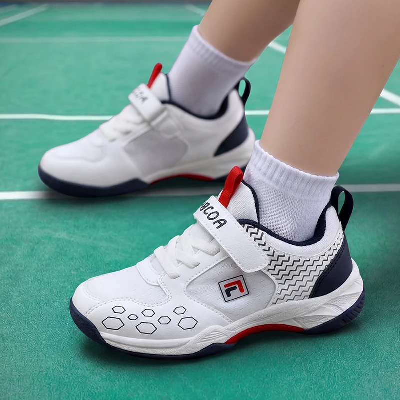 Scarpe da badminton, scarpe da tennis leggere per bambini, scarpe da allenamento antiscivolo per bambini di taglia media e grande, taglie 31-39