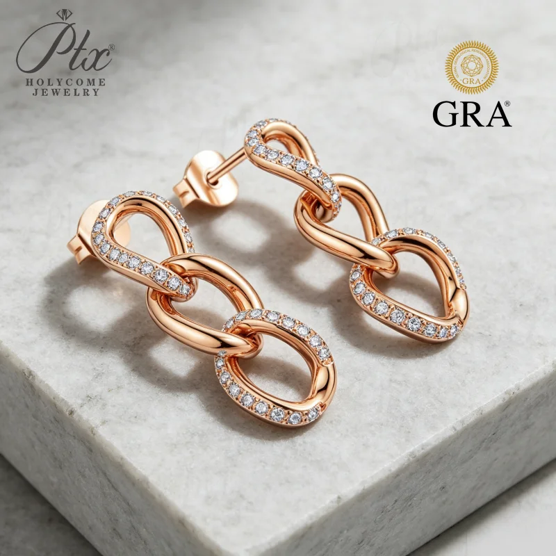 Moissanite Earrings Round Cut 1.2mm D Color VVS1 925 Sterling Silver GRA Certified Factory Direct Sale Ideal Gift For Women