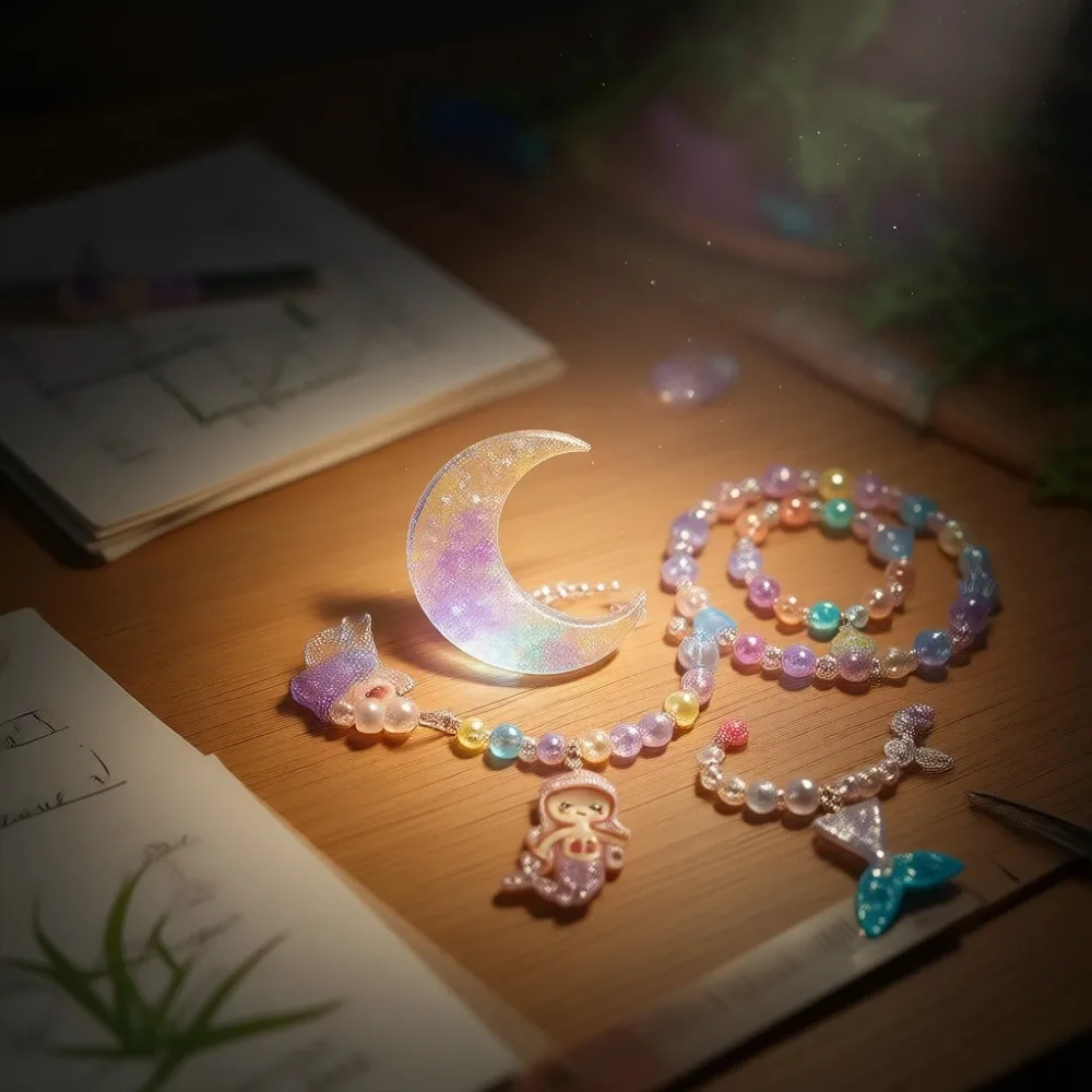 

Набор для изготовления украшений из бусин в стиле русалки с подвесками, эластичными нитями и инструментами для браслетов и ожерелий