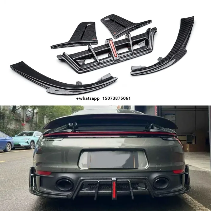 For 911 992 Carbon Fiber AE Style Body Kit Rear Bumper Heat Resistant Lip Diffuser Factory Direct