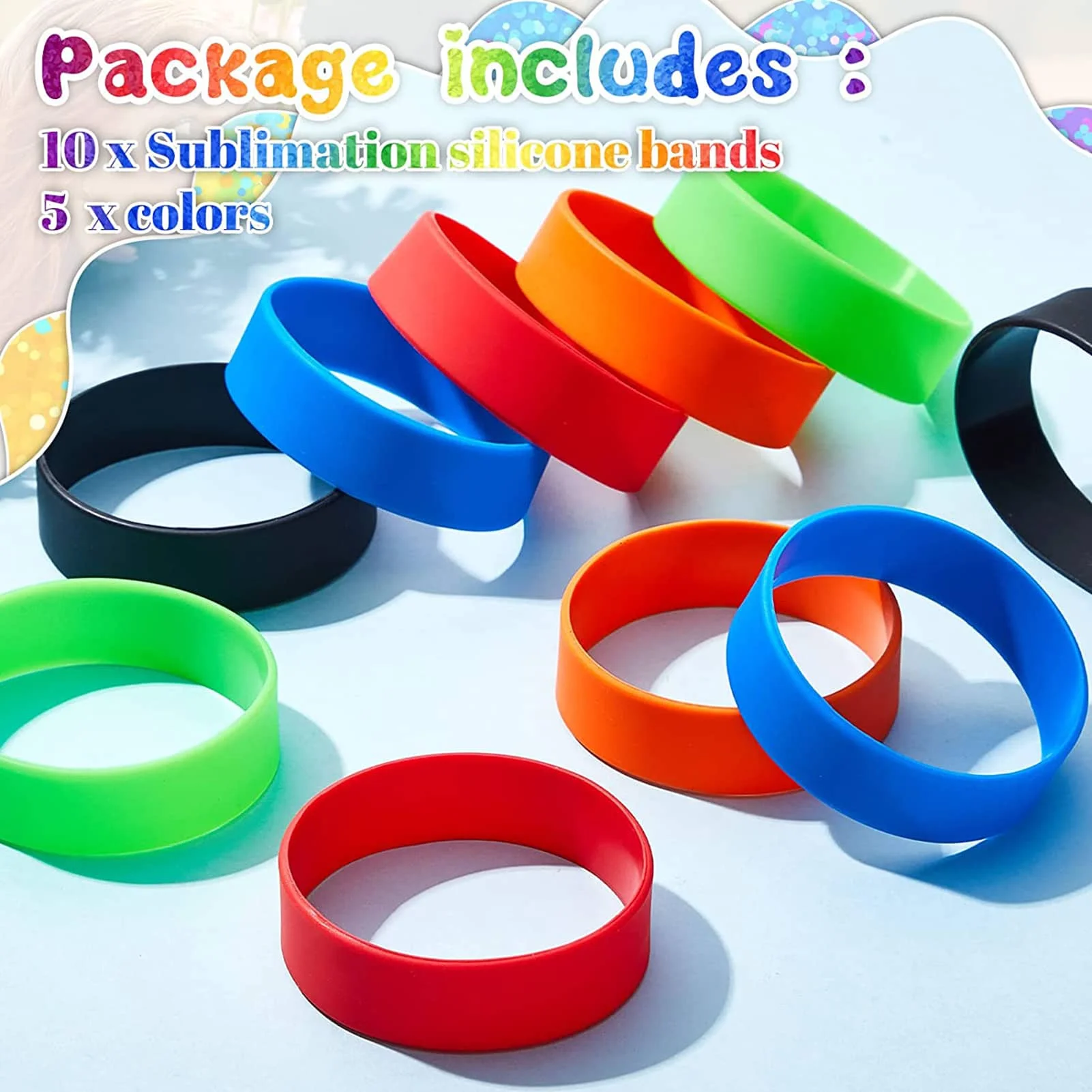 Heat-Resistant Rubber Bands Silicone Bands For Sublimation Tumbler Shrink Wrap Elastic Bands For Prevent Ghosting Sublimation