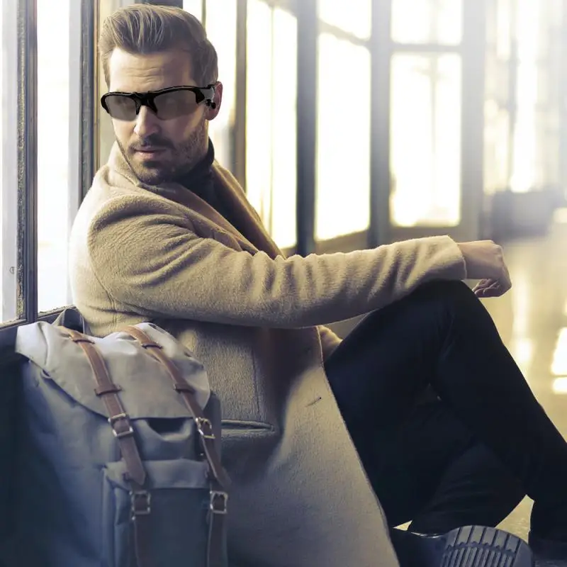 Gafas de sol compatibles con Bluetooth 5,0, lentes inteligentes para exteriores, para teléfonos inteligentes, auriculares inalámbricos, deportivas con micrófono