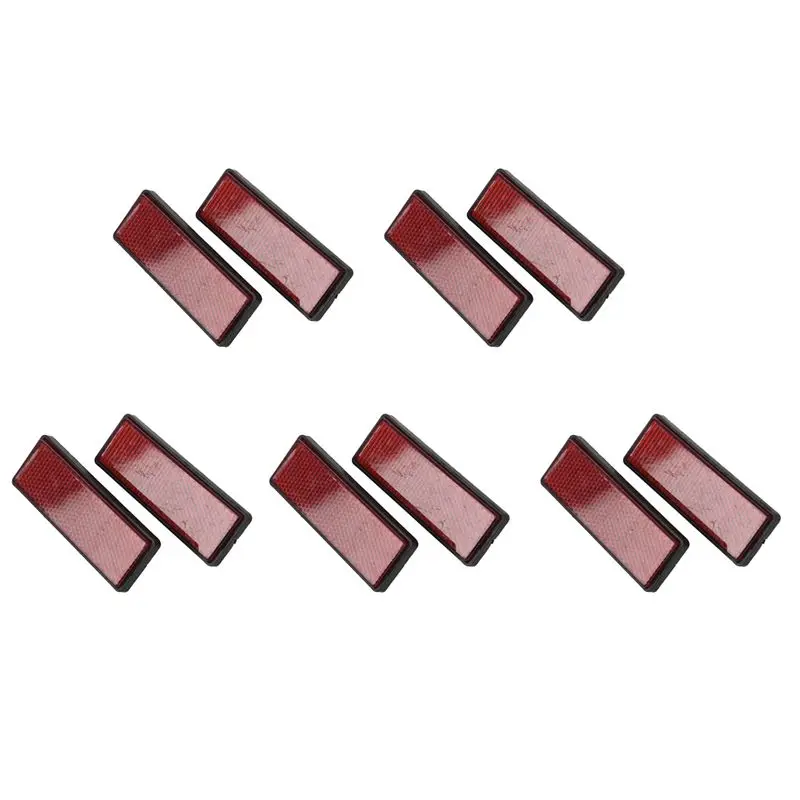 Firmly 10X Rectangle Red Reflectors Universal For Motorcycles ATV Bikes Dirt Bikes