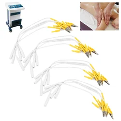 20pcs / bag Clip Electrode Wires Cable for TENS Unit Physiotherapy Machine Yellow Electrode Cable TENS Cable TENS Wire