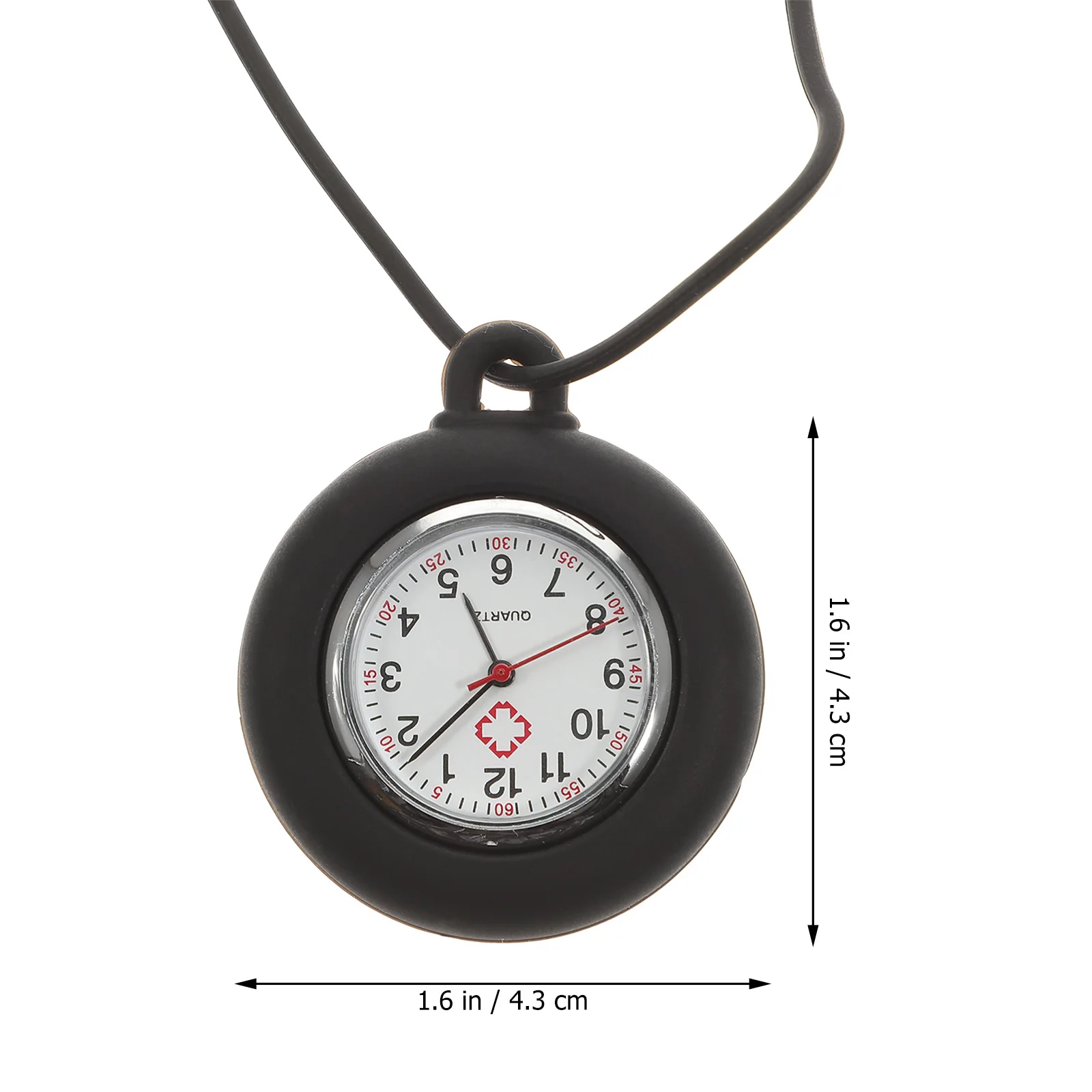 

Silicone Hanging Hanging Pocket Watch Pocket Medical Nurse Watch Lightweight Black Women Durable Portable Small Size
