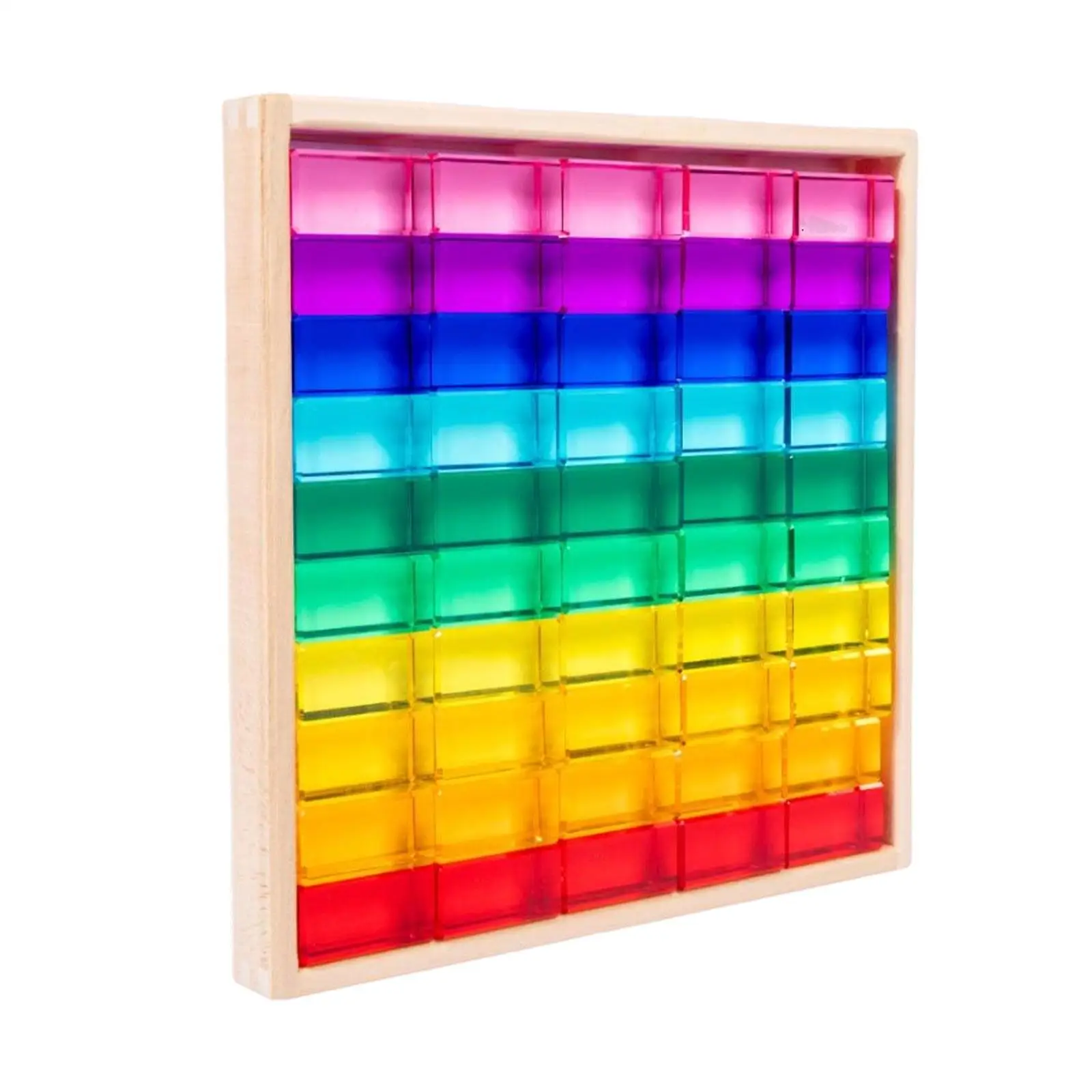 Cubos de construção de arco-íris, cubos de pedra de gema acrílica, conjunto de blocos de construção de coordenação olho-mão para crianças, brinquedo de empilhamento para crianças, presente