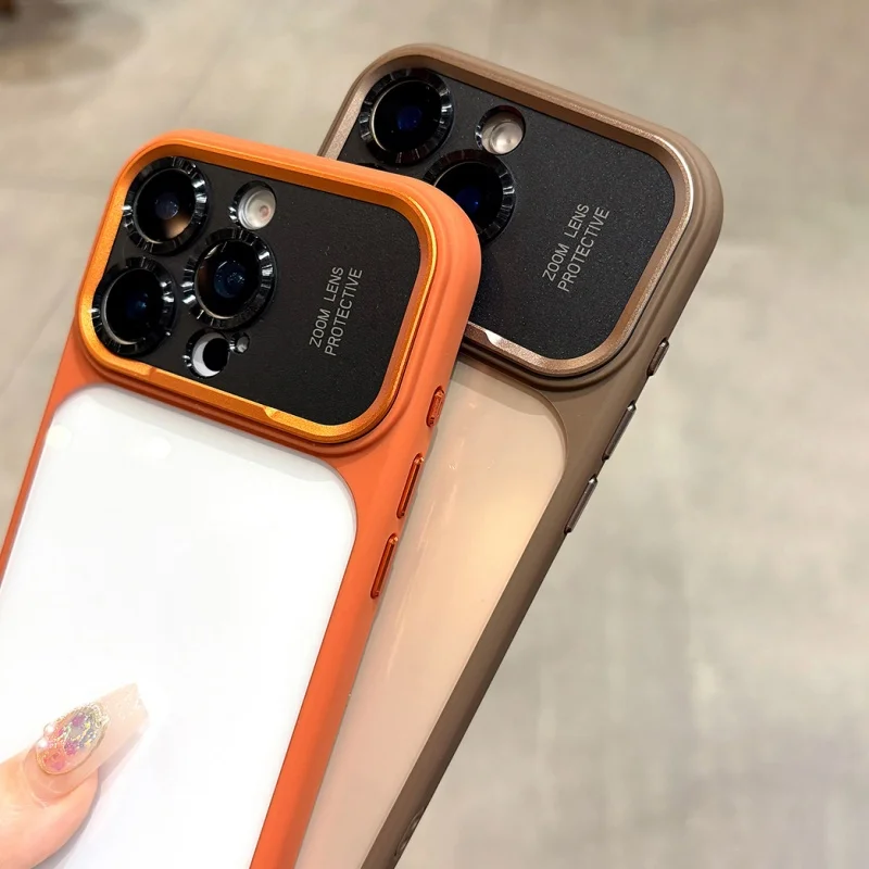 Matte Stoßfänger-Handyhülle Transparent für iPhone 18 17 16 15 14 Pro Max Air Kameralinsen-Schutz Stoßfeste Klare Rückseite – Detail 6