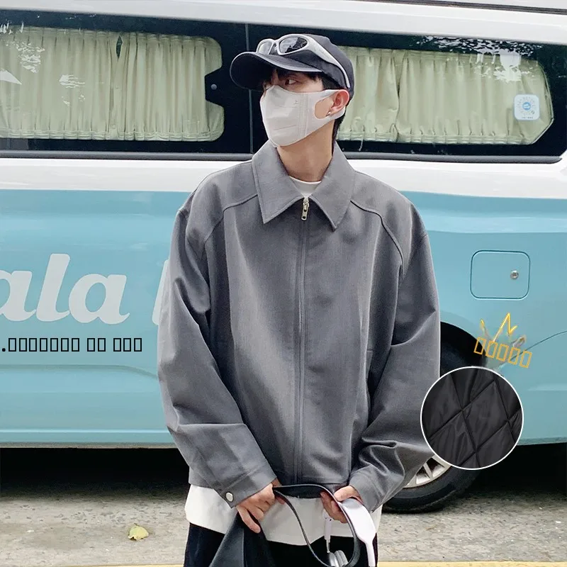 

Тонкая хлопковая куртка для мужчин, осенне-зимняя, в американском уличном стиле, с хлопковым наполнителем, теплая, в студенческом стиле