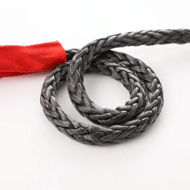 2Pcs19800 LBs 9MM X 6M حبل ونش صناعي مع قدرة كم واقية للشاحنة، ملحقات ونش المركبات 4WD والطرق الوعرة