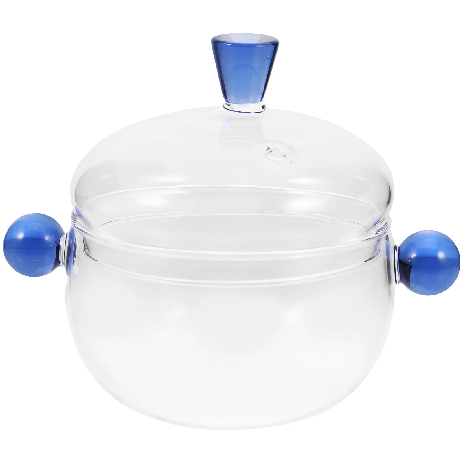 

Glass Stew Bowl 350ml Clear Double Handles Lid Cooking Pot Kitchen Supplies Perfect for Soup Glass Cooking Pots