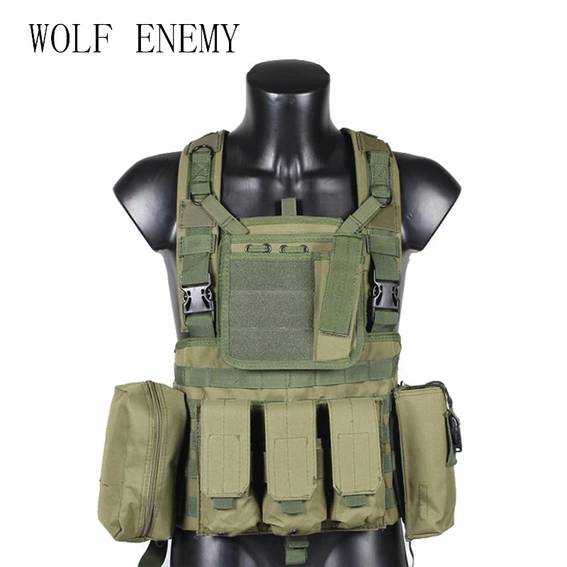 RRV Tactical Vest, Molle Vest, 600D Nylon, Airsoft Tactial Gear Colete Tatico, Black, Tan, OD Green, Woodland, CP, ACU