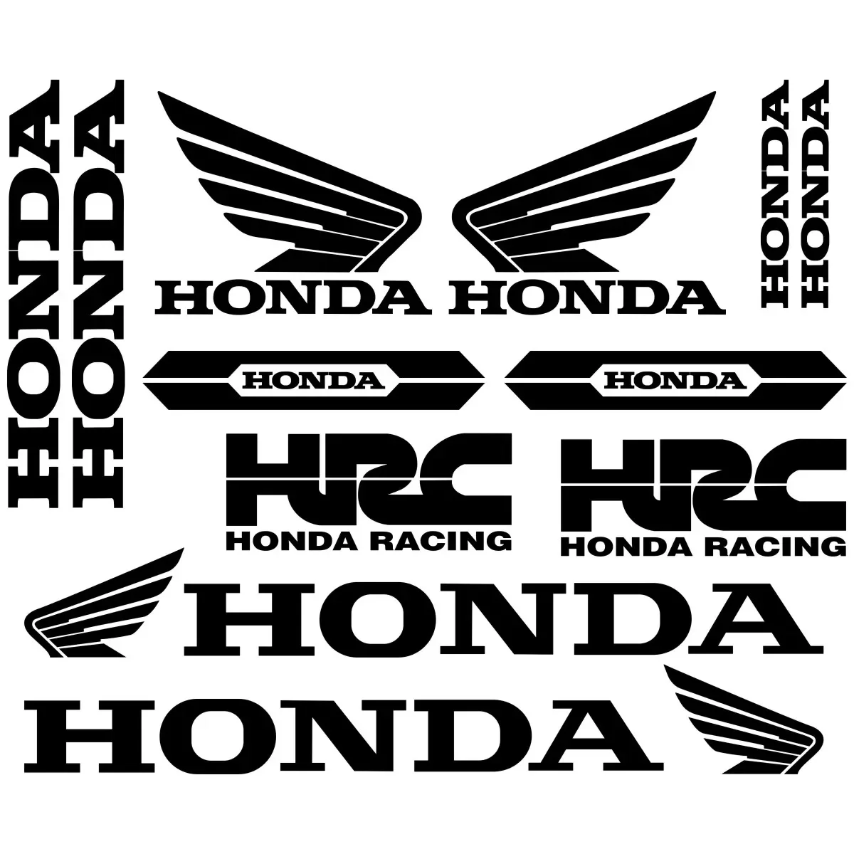 Vinyl Motorcycle Honda Logo Sticker Kits CBR HRC Tank Helmet Decal Set image 4