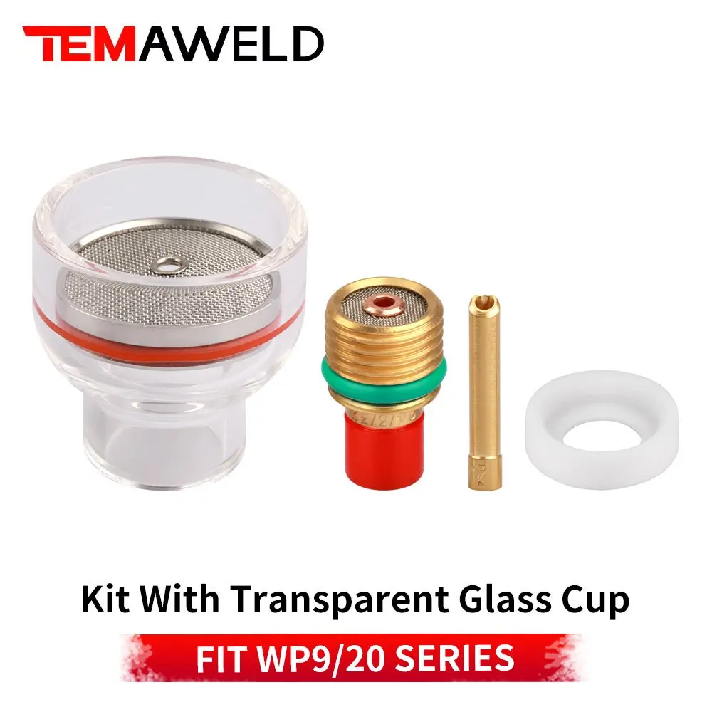 16# Glass Cup Nozzle 1.6/2.4/3.2mm Collect Body Short Gas Lens 2HSGS Gasket Kit for TIG Welding Torch WP9 WP20 Accessories