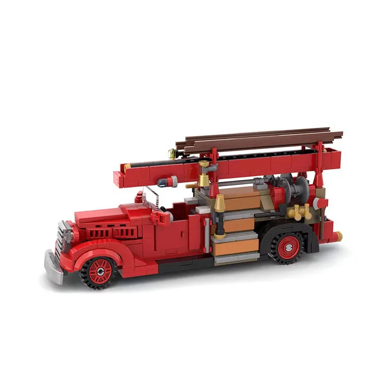 MOC-35195 Small V8-85 City Fire Truck Splicing Assembly Bricks • 405 Parts Building Blocks Children's Toys Birthday Gift Gifts