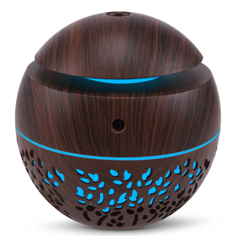 

USB Humidifier Aroma Essential Oil Diffuser Mist Air Purifier Single Room Humidifiers Wood Grain