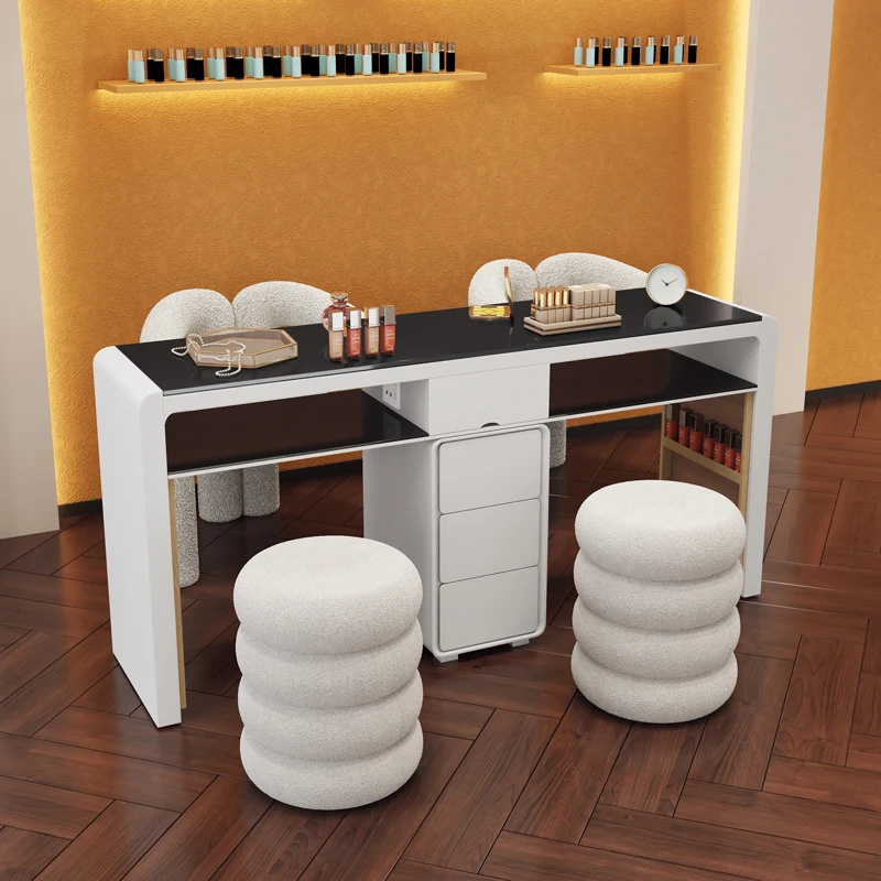 

Cream Japanese Tables Professional Nail Manicure Table Nails Chair Salon Furniture Station Beauty Arm Rest Mesas De Manicura