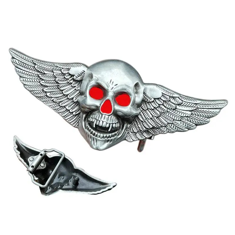 Skull And Wings Belt Buckle Retro Punk Belt Buckle Gothic Vintage Holster Buckles For Men Women Clothes Leather Band