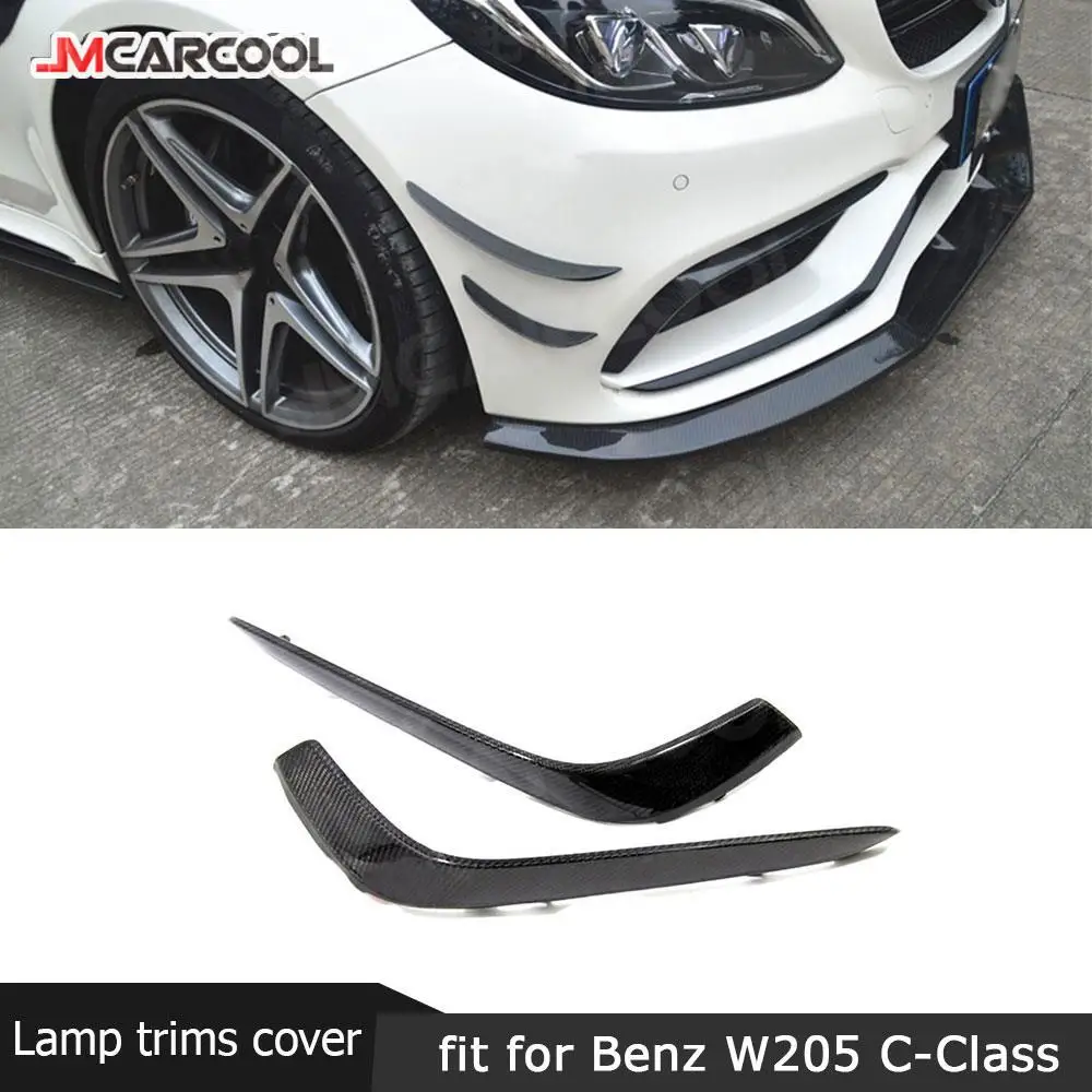 

JMCARCOOL Carbon Fiber Front Bumper Fog Lamp Cover Trims for Mercedes Benz C Class W205 C63 C200 C260 C300 Sedan Coupe 2015-2017