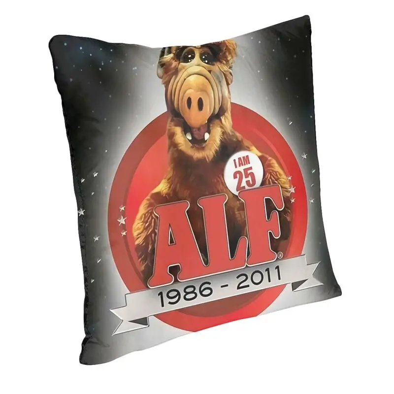 ALF Television Series Pillow Cover Home Decorative Alien Life Form Cushion Case Throw Pillow for Sofa Double-sided Printing