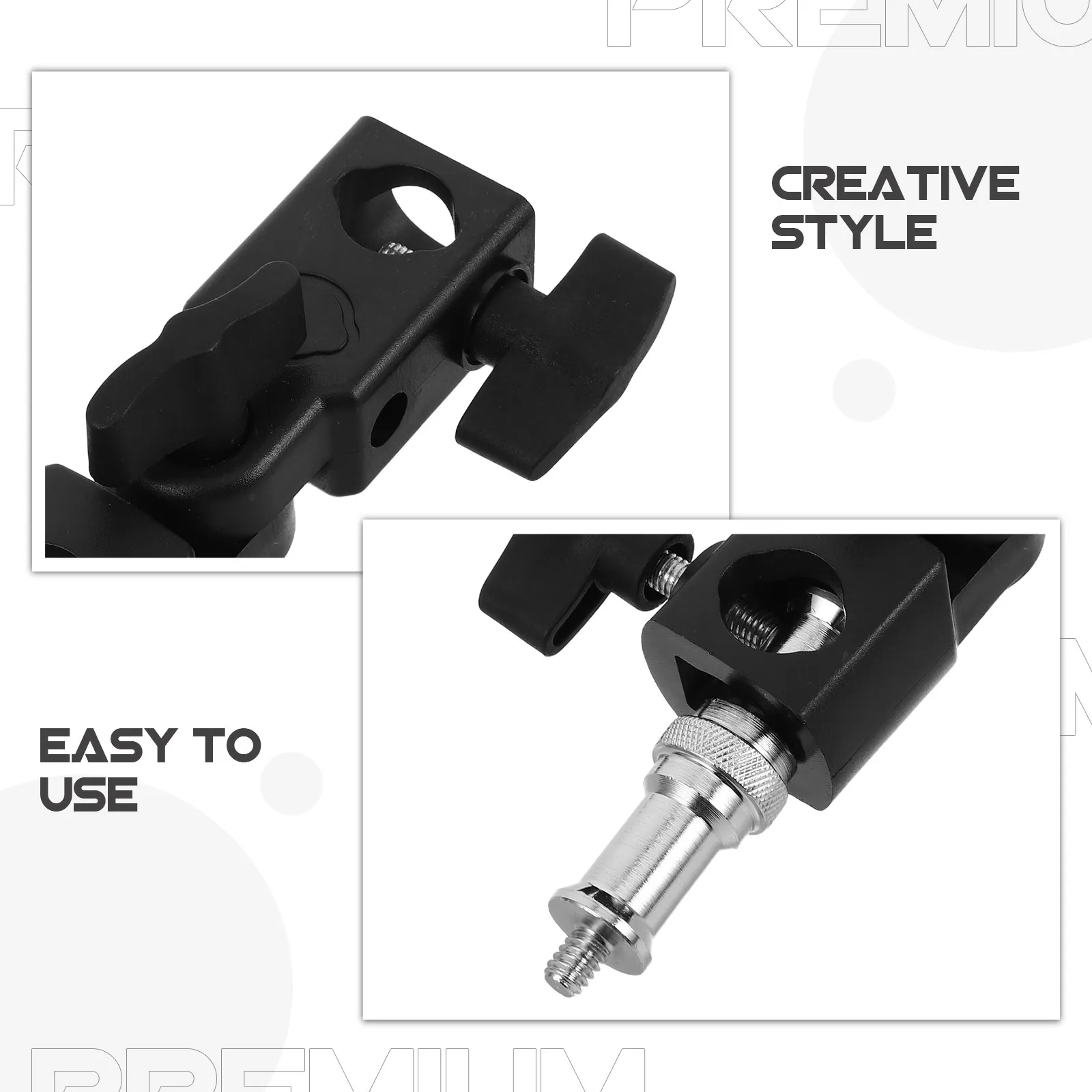 

Universal Umbrella Mount Holder with Hot Shoe Adapter Tripod Mount Bracket Stand for Even Light Diffusion Outdoor Studio