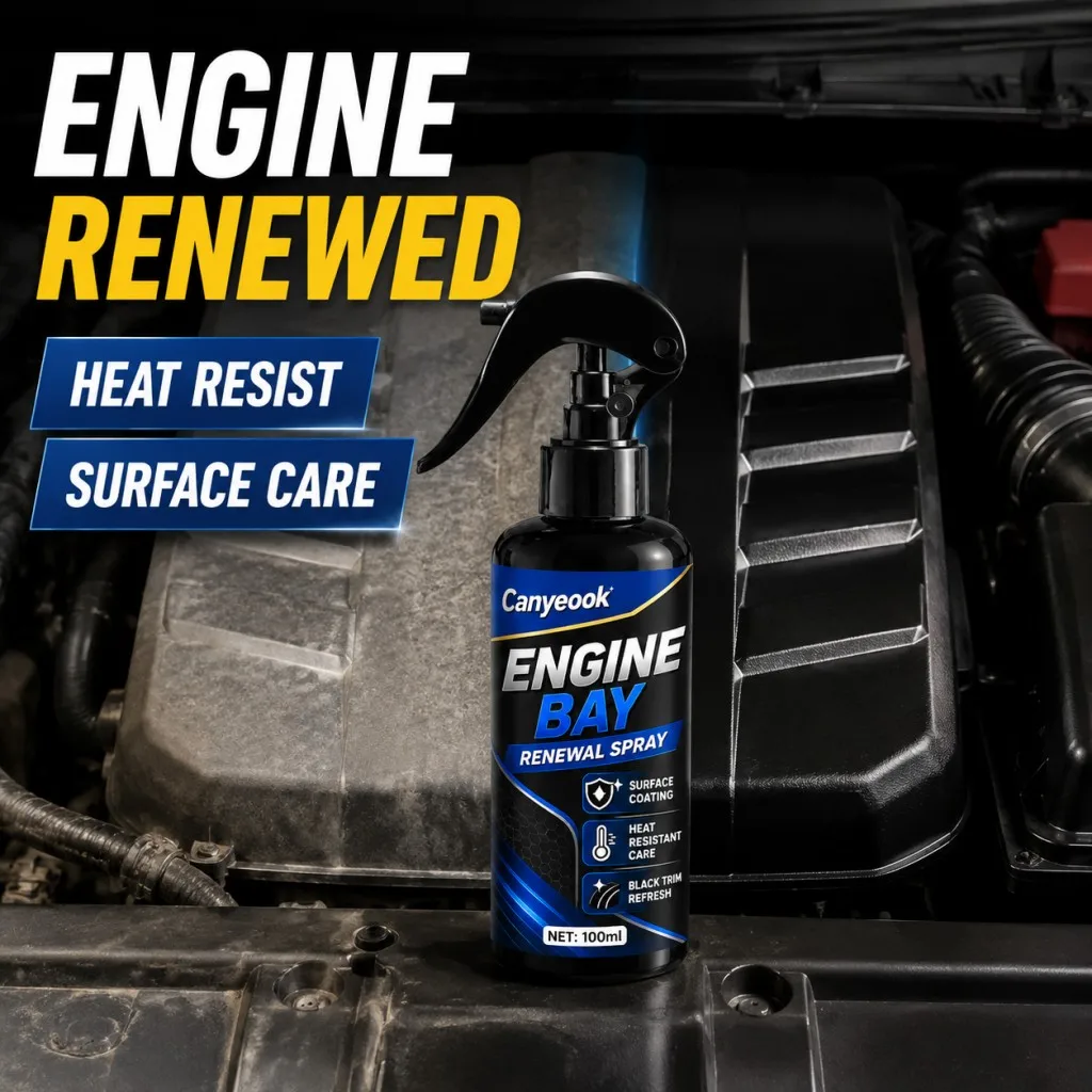 CANYEOOK Engine Bay Shine Spray Heat-Resistant Anti-Leakage Coating, Long-Lasting Protection Against Aging,150ml