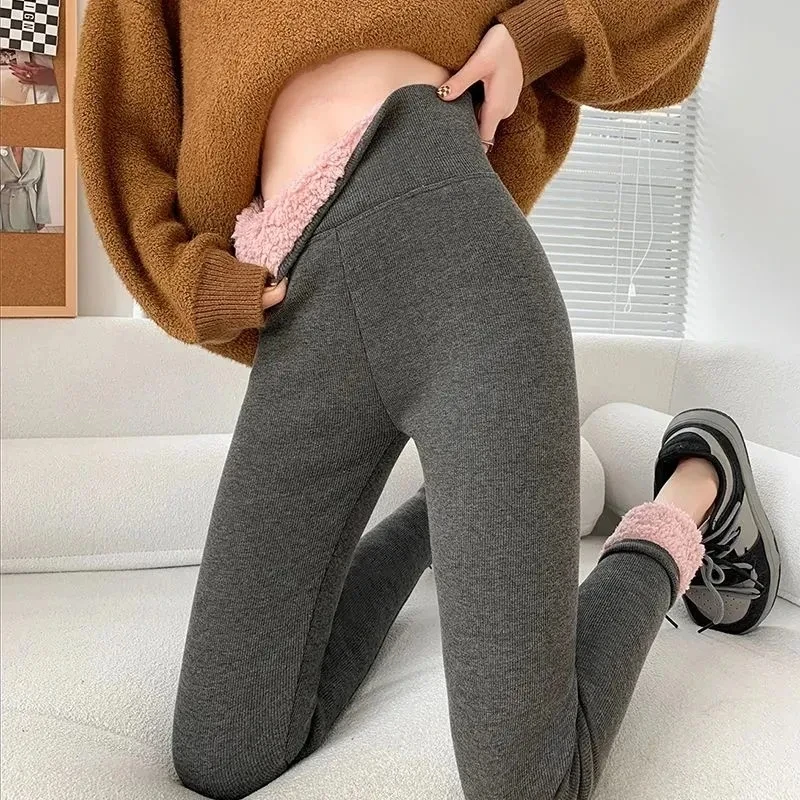 Super High Waist Plus Velvet Leggings Women Winter Cashmere Stretch Capris Casual Thicken Hip Lift Skinny Pants Basic Gym Jogger