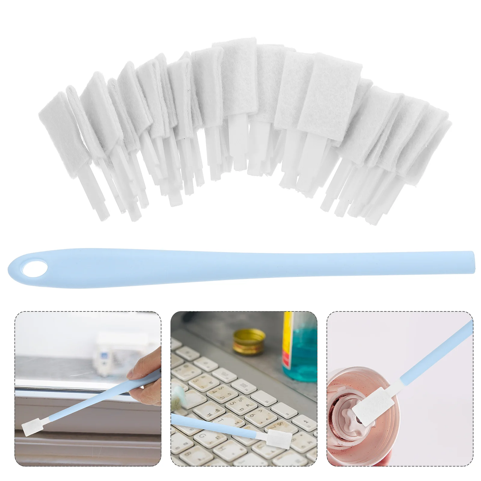 31PCS Disposable Crevice Cleaning for Small Spaces Detail Gaps Scrub Cleaner Brush Set for Toilet Bowl Corner for Window