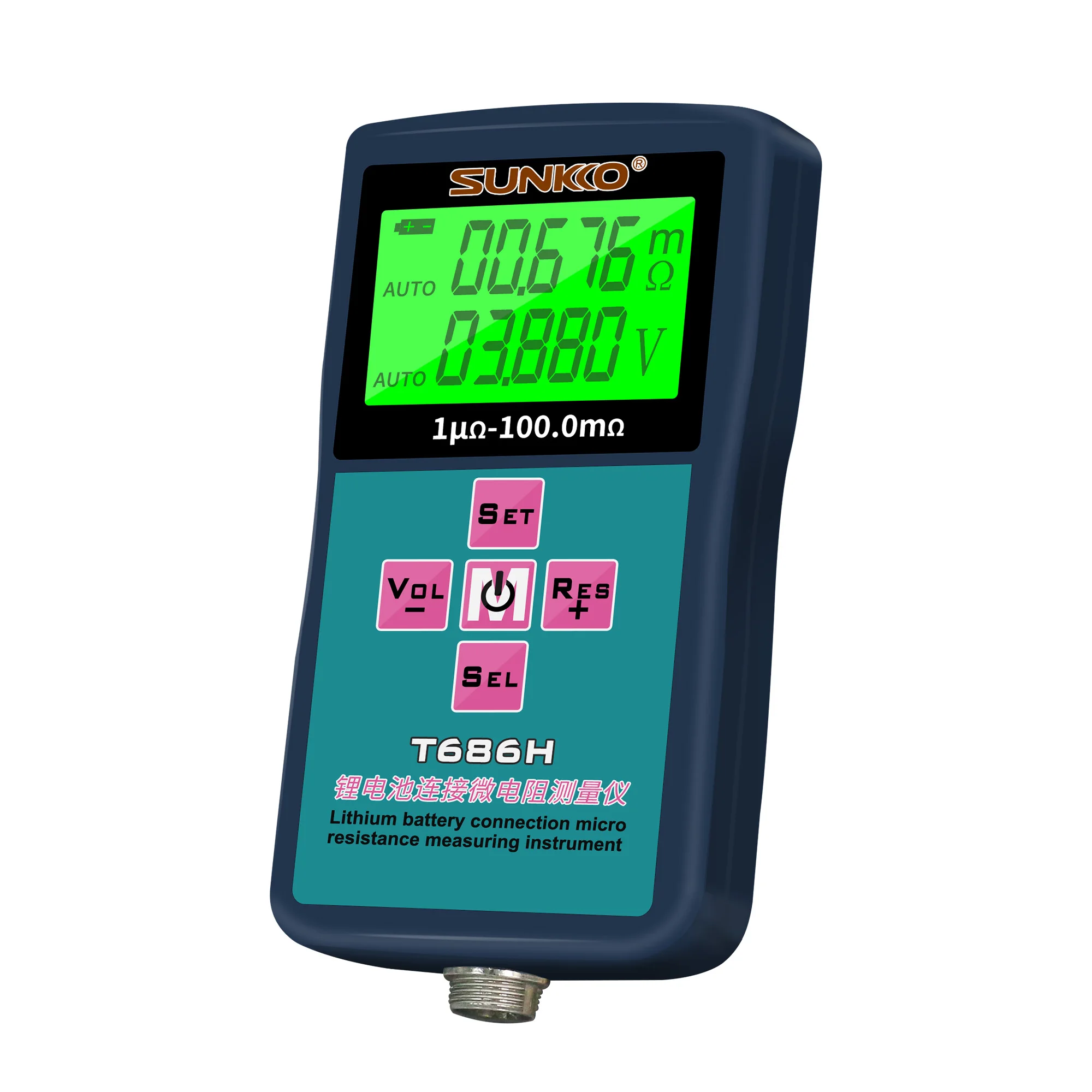 

SUNKKO T686H 4-Wire Battery ESR Meter 0.1mV Voltage 100V DC Range for NiMH/Pb/Super Capacitor