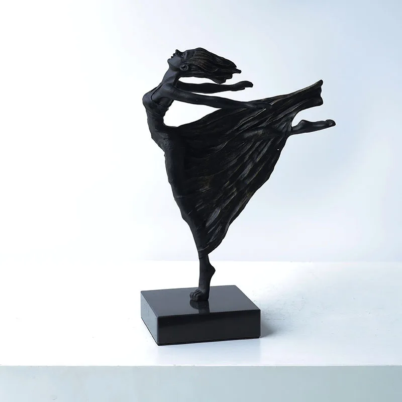 Elegant ballet dancer statue,creative metal figurine,modern home decor,living room office desktop decoration Gift for Art Lovers