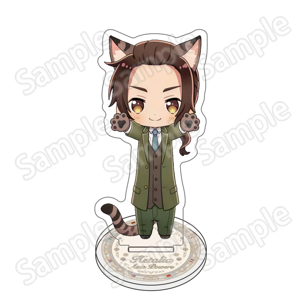 Hetalia: Axis Powers Cat Ear Chibi Acrylic Stand 10cm | USA UK France Germany Italy Cute Anime Figure Desk Decor Fan Gift