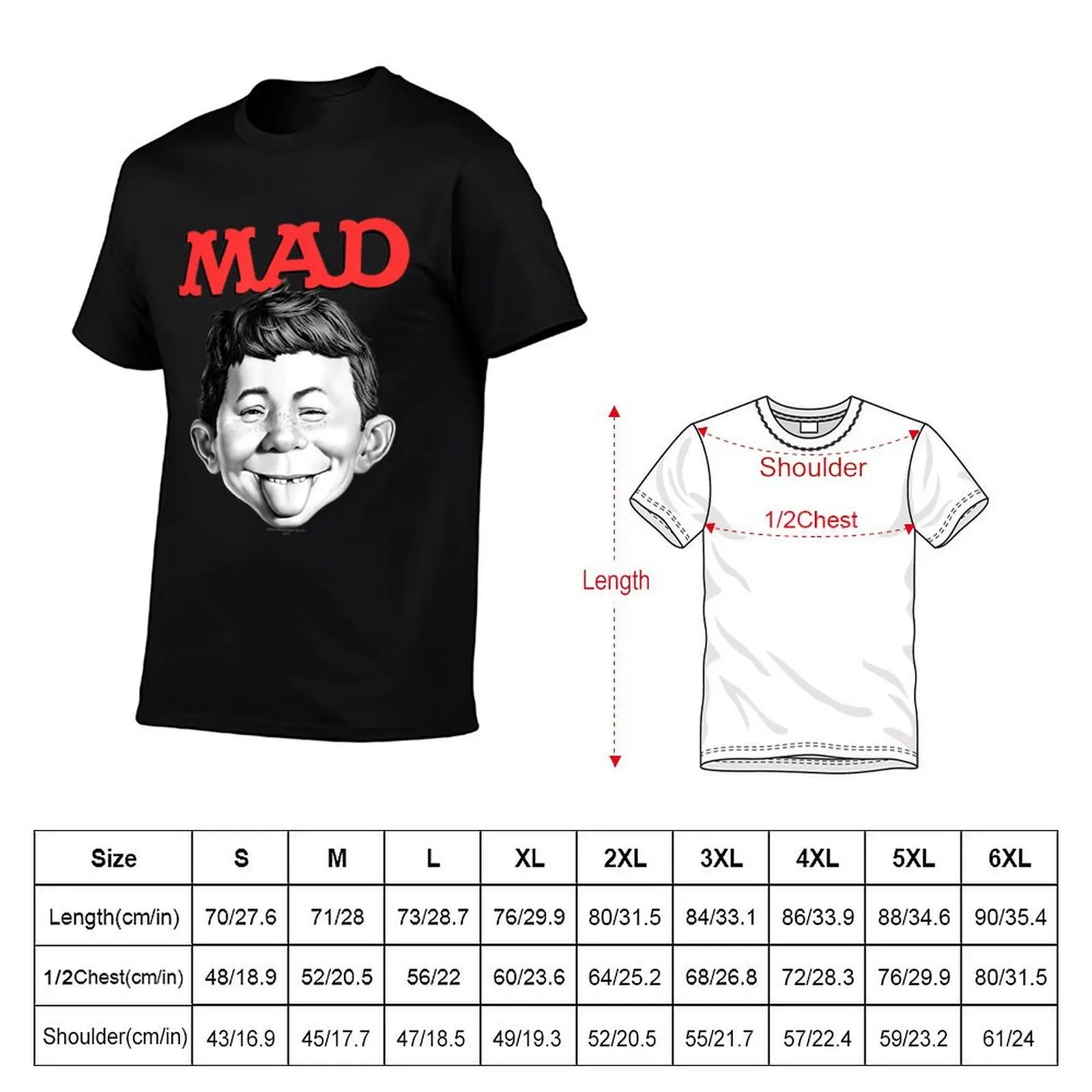 Mad Magazine U T-Shirt Short sleeve tee baggy shirts clothes for men