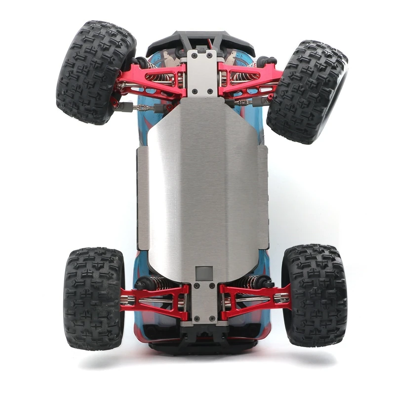 Pelindung transmisi baja tahan karat Chassis pelindung untuk MJX 16207 16208 16209 16210 H16 1/16 Aksesori Upgrade mobil RC