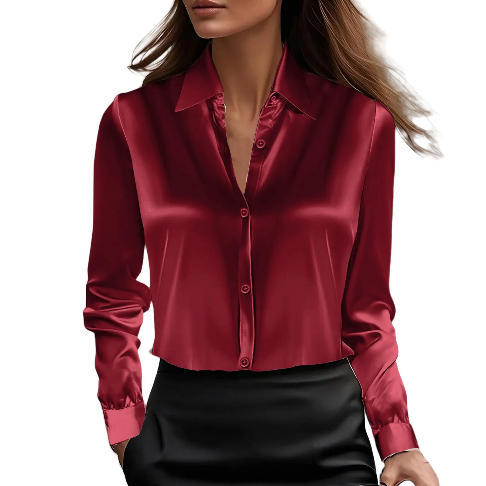 New Autumn Fashion Casual Long Sleeve Turn-down Collar Single Breasted Solid Color Slim Fit Shirt,7 Colors
