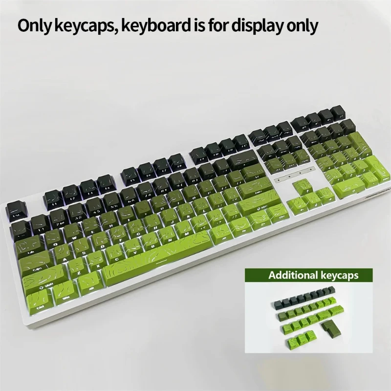 Neue topografische Tastenkappen 4.0-Version Shine Through 98-Tasten PBT Cherry Profile Side Print Hintergrundbeleuchtung für mechanische MX Gamer-Tastatur