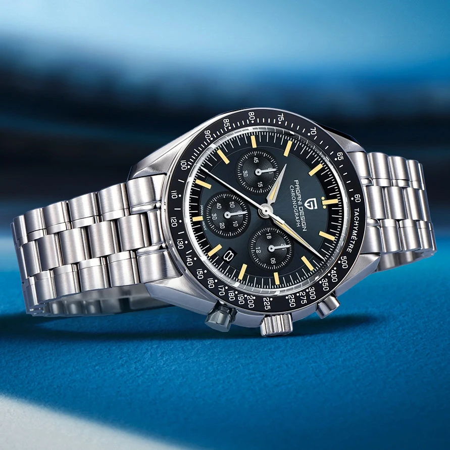 2025 جديد PAGANI تصميم القمر ساعة ريترو فاخر ساعات كوارتز للرجال الفولاذ المقاوم للصدأ الرياضة كرونوغراف رجل تحية إلى CK2998