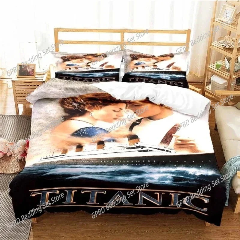 Movie Titanics Comfortable Duvet Quilt Cover Pillowcase Bedding Set Children Bedroom Decoration Home Textile