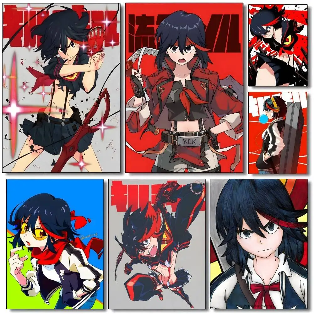 1pc Anime Cool K-Kill La Kill Poster Sticker Print Waterproof Wall Art For Living Room Bedroom Home Decor